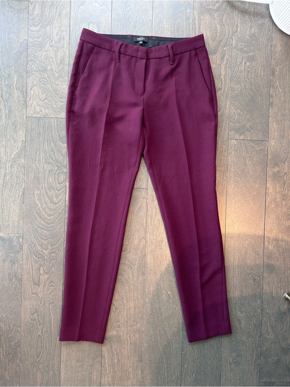 Babaton Plum Tailored Pleat-Front Trousers